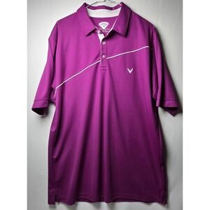 Callaway Golf Polo Shirt Mens XL Magenta Purple Opti Dri Performance Stretch